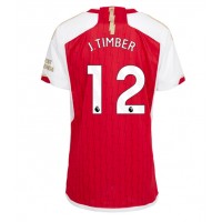 Camisa de Futebol Arsenal Jurrien Timber #12 Equipamento Principal Mulheres 2023-24 Manga Curta